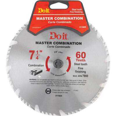 Do it Master Combination 7-1/4 In. 60-Tooth Crosscut/Rip Circular Saw Blade