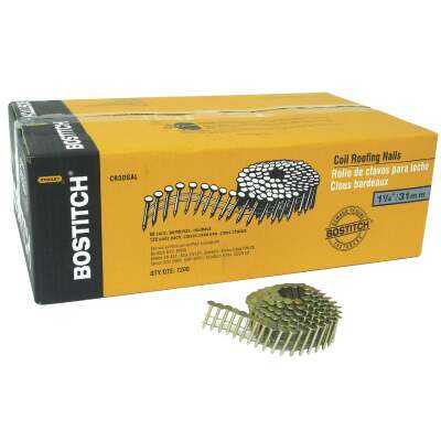 Bostitch 15 Degree Wire Weld Galvanized Coil Roofing Nail, 1-1/4 In. x .120 In. (7200 Ct.)