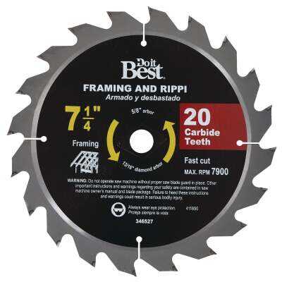 Do it Best 7-1/4 In. 20-Tooth Framing & Ripping Circular Saw Blade