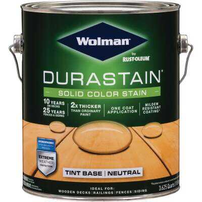 Wolman DuraStain One Coat Solid Color Exterior Stain, Neutral Base, 1 Gal.